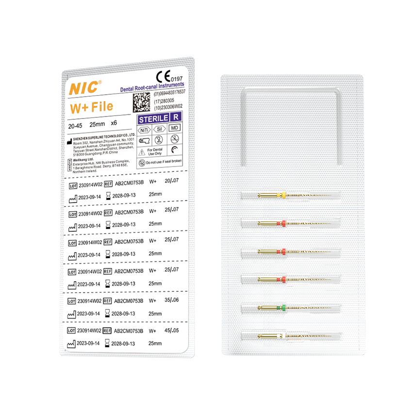 NIC® W+ sterile reciprocating files, 6-pack